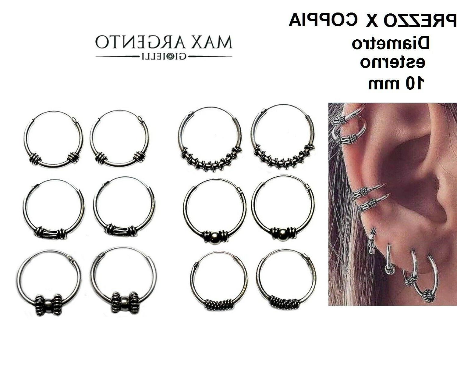 orecchini cerchio cerchietto 10 mm argento 925