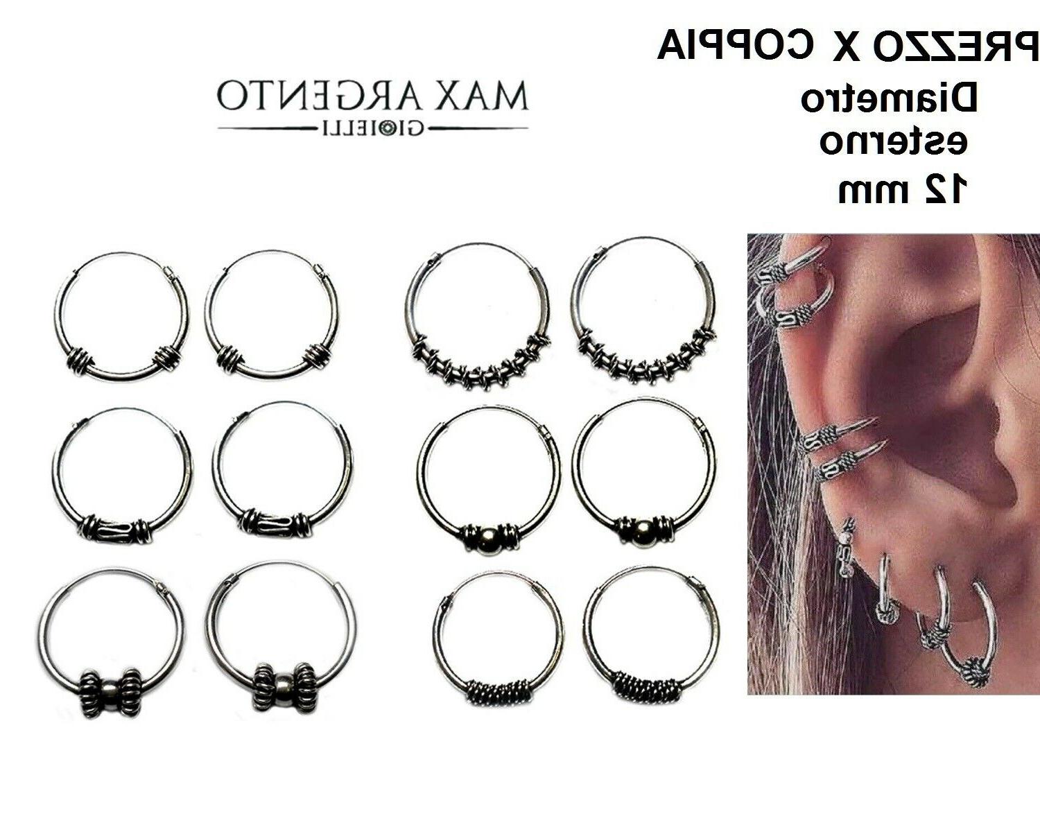 orecchini cerchietto cerchio 12 mm argento 925