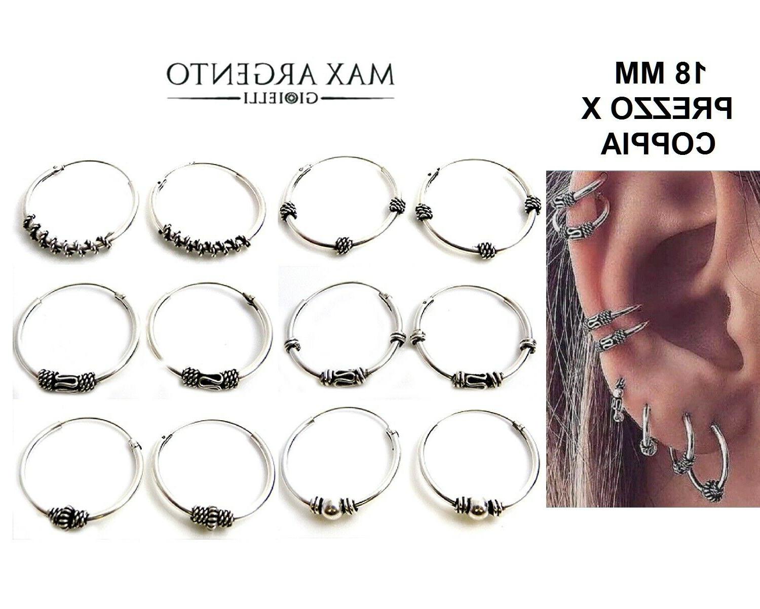 orecchini cerchio cerchietto 18 mm argento 925