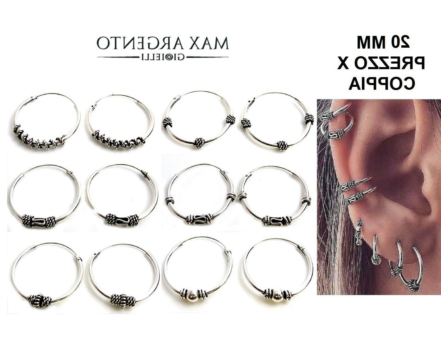 orecchini cerchio cerchietto 20 mm argento 925