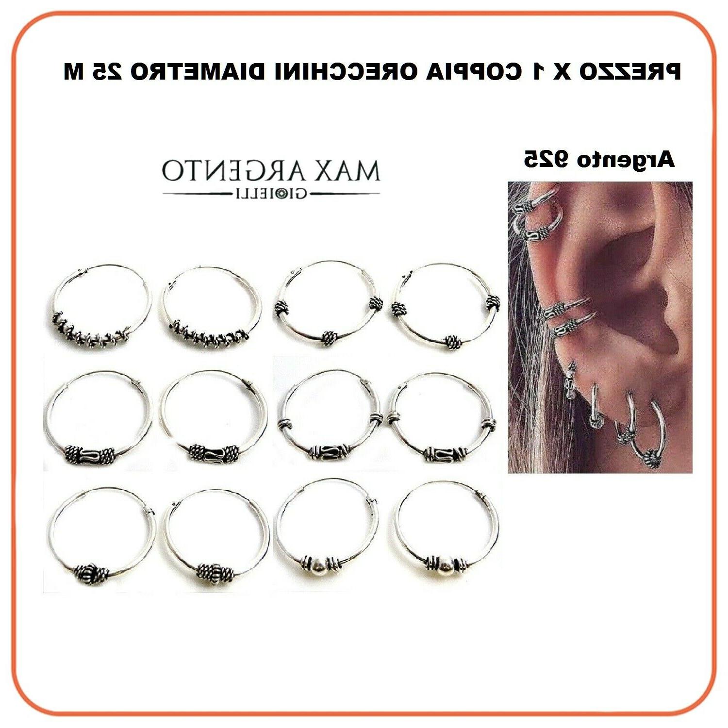 orecchini cerchio cerchietto 25 mm argento 925