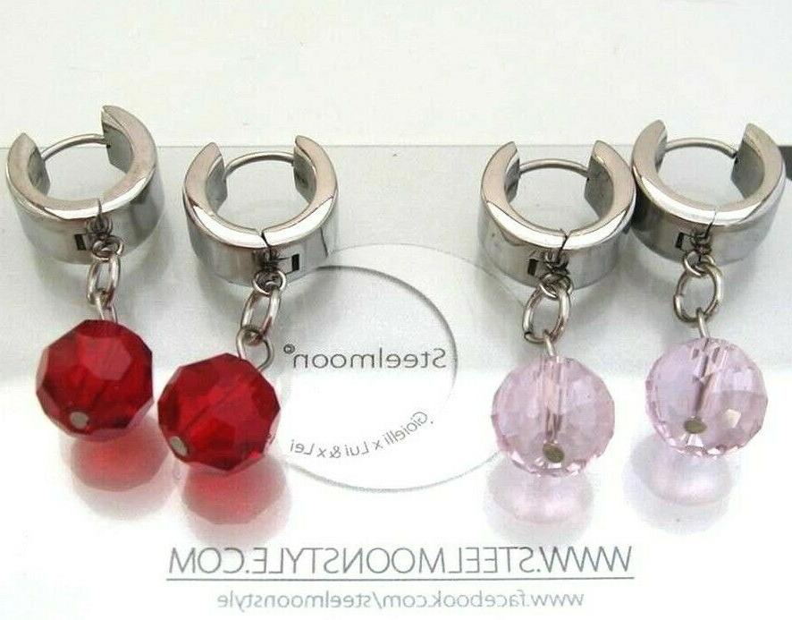 orecchini cerchio cerchietto acciaio donna con sfera