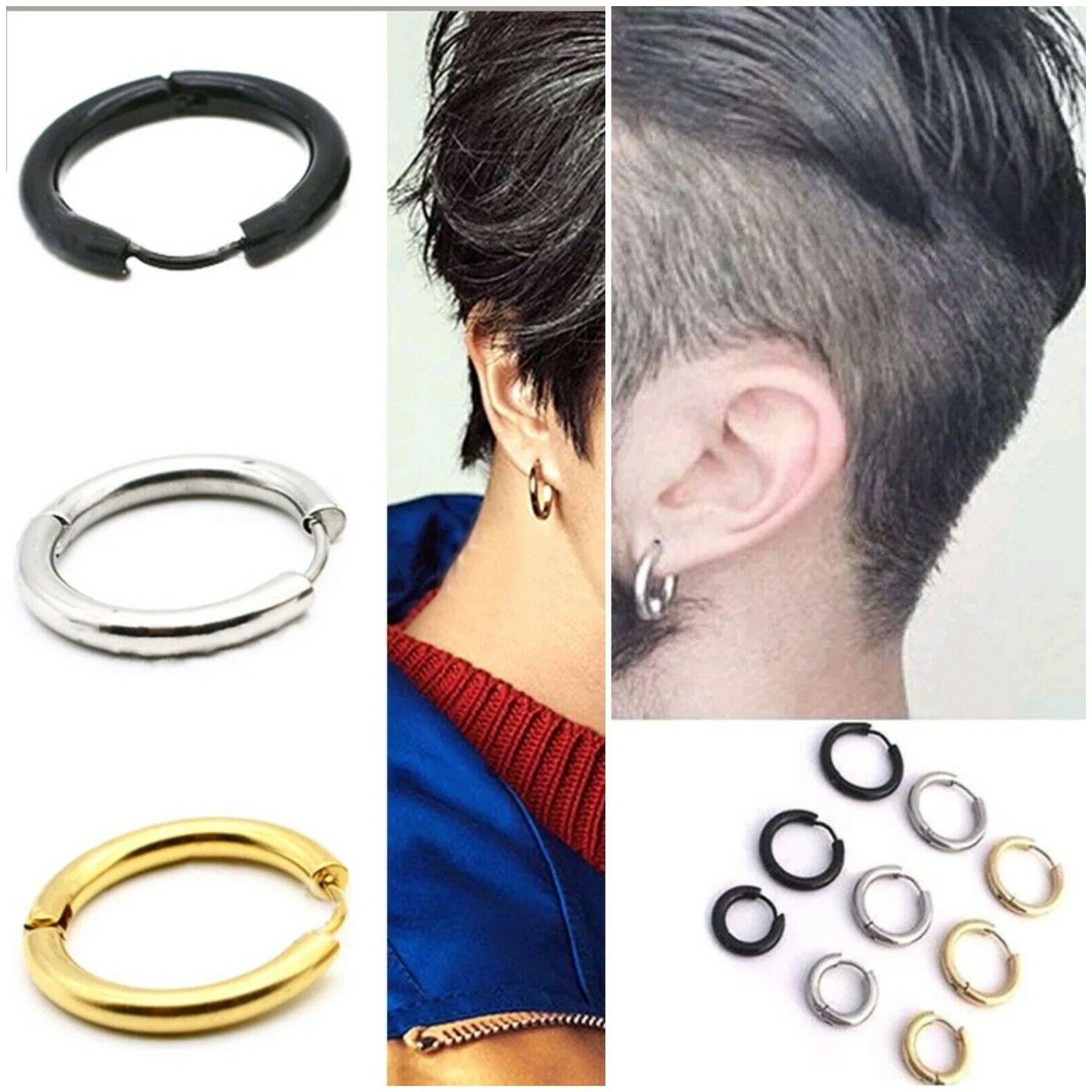 orecchini cerchio cerchietto argento oro nero coppia
