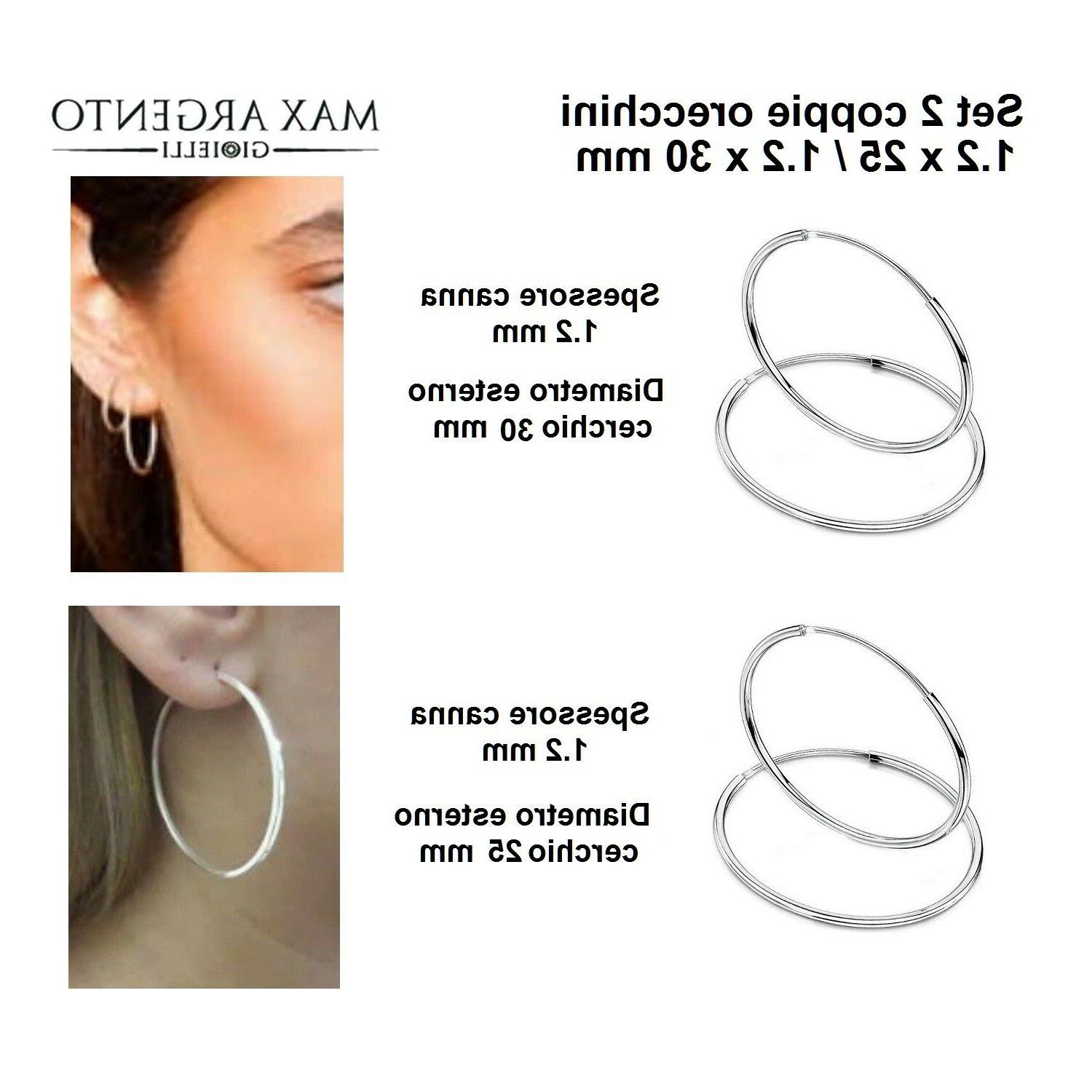 orecchini cerchio cerchietto in argento 925 percent