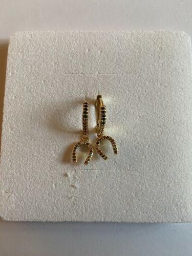 orecchini cerchio con ferro di cavallo dorati