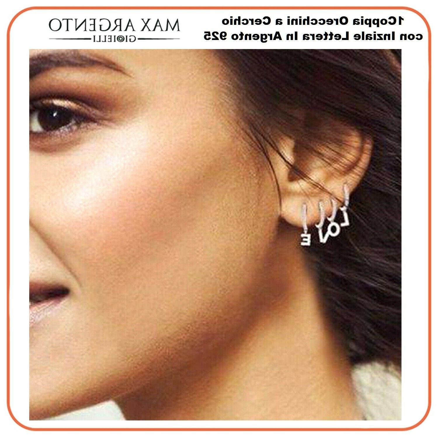 orecchini cerchio 14 mm con iniziale letterina