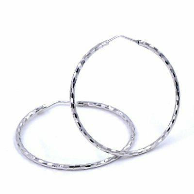 orecchini cerchio diamantato medio in argento 925