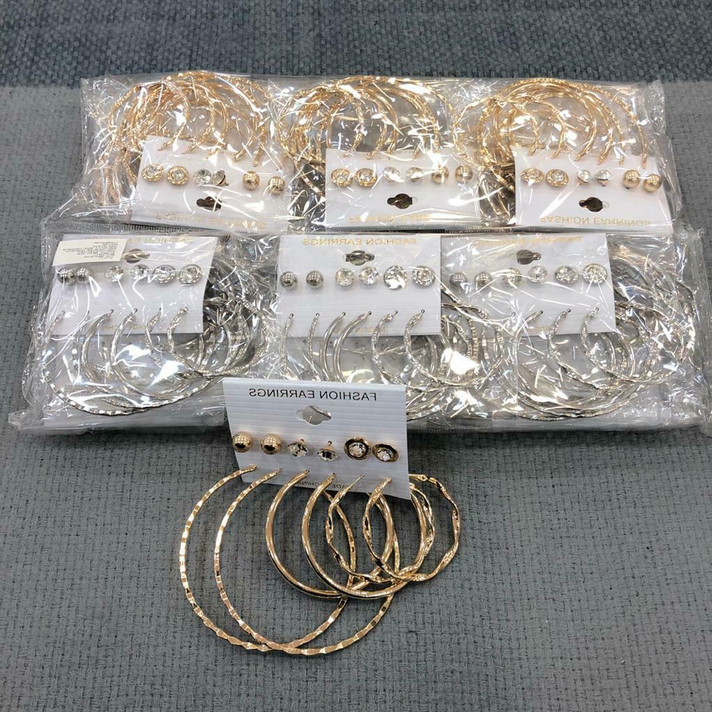 orecchini cerchio donna 10 set assortiti 120