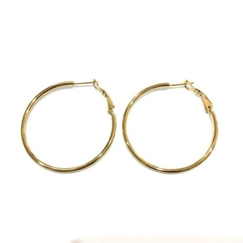 orecchini cerchio dorato con diametro 4 cm