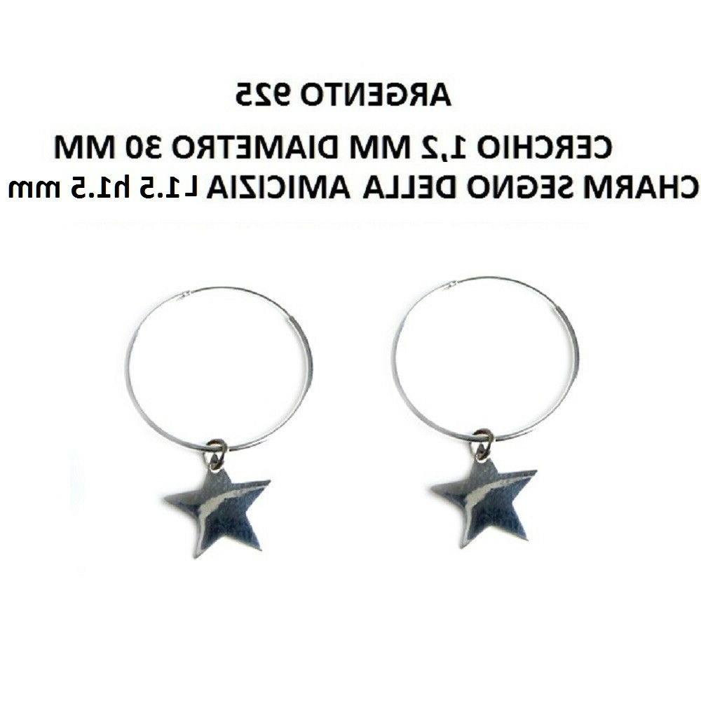 orecchini cerchio in argento 925 con pendente