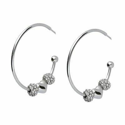 orecchini cerchio metallo rodiato cuore darling mod