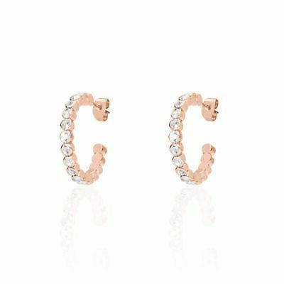 orecchini cerchio metallo rosato cristalli romantic shine166