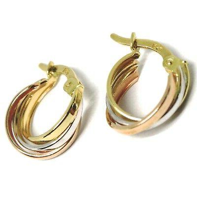 orecchini cerchio oro bianco rosa e giallo