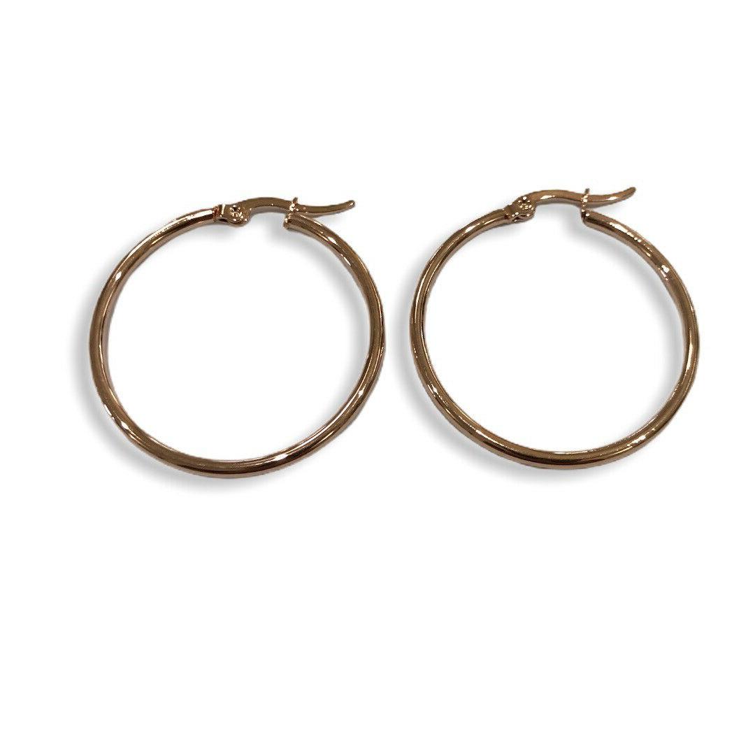 orecchini cerchio oro rosa in acciaio con