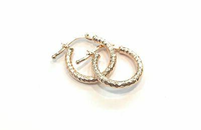 orecchini cerchio tubolare martellato 14mm chiusura a