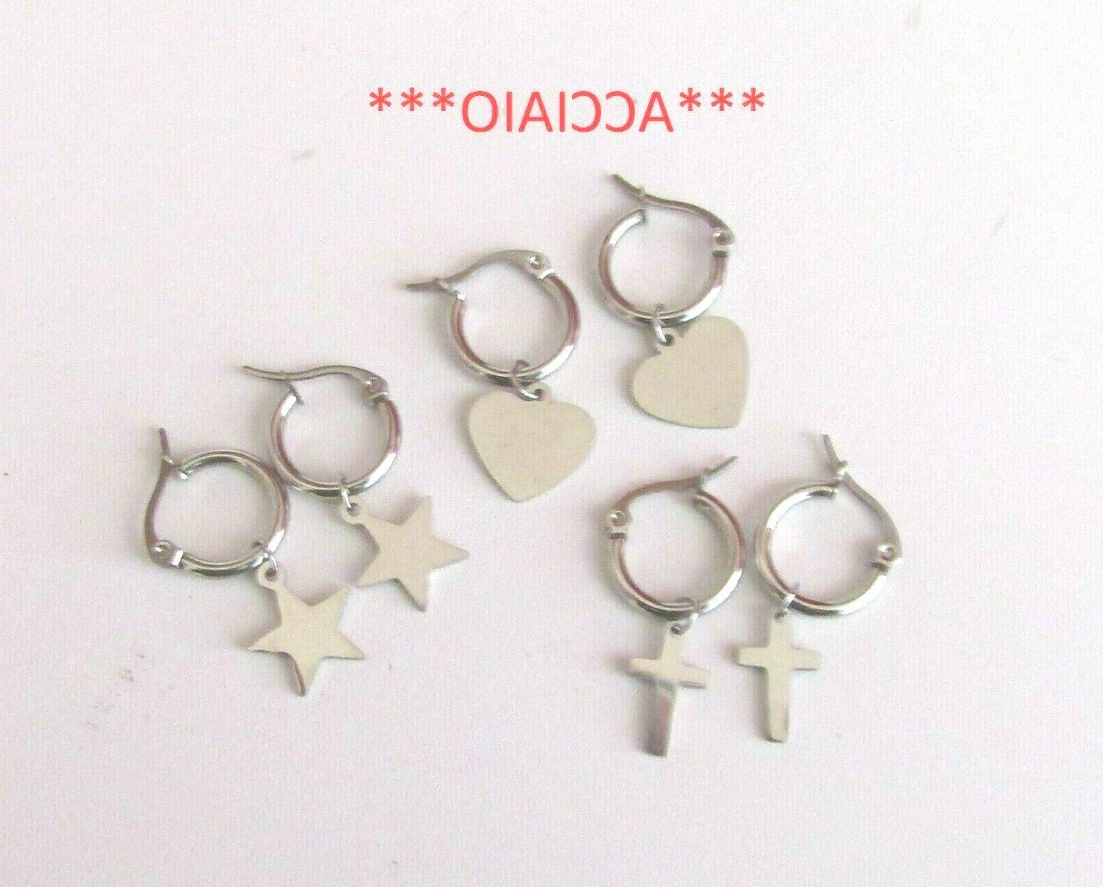 orecchini cerchio unisex in acciaio 316l stella