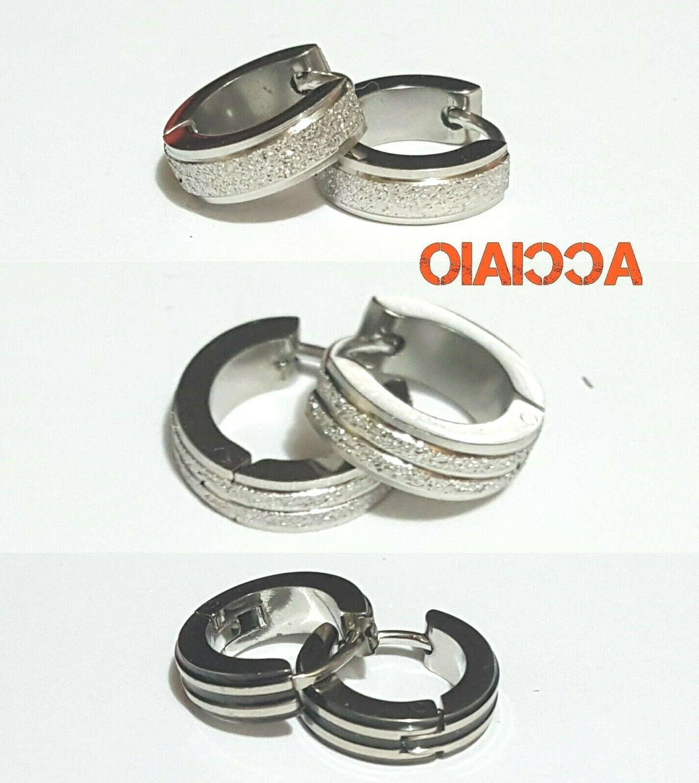 orecchini cerchio unisex in acciaio 316l uomo