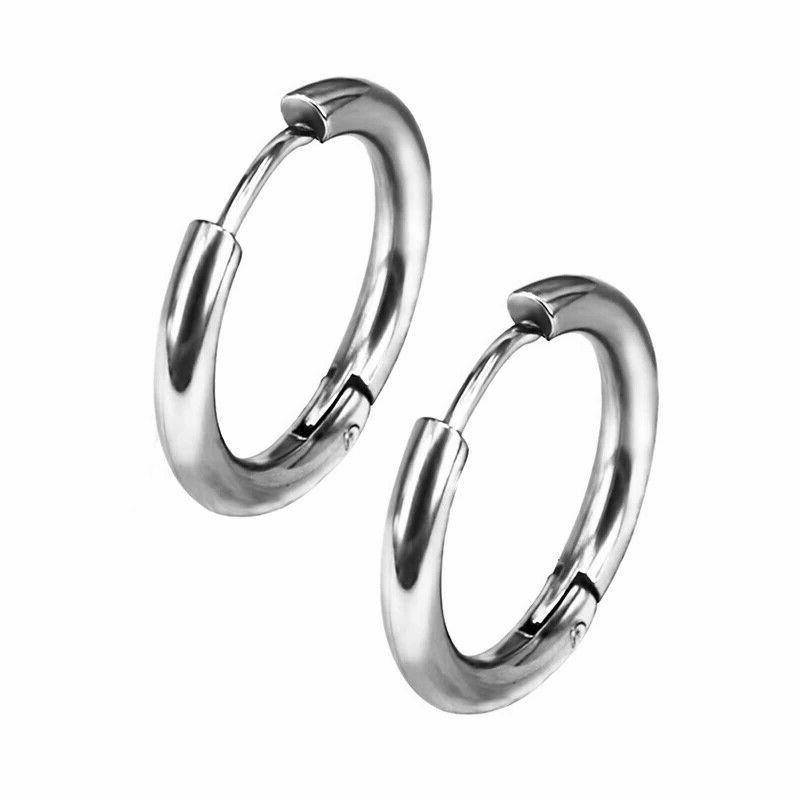 orecchini cerchio uomo acciaio inox piccoli spessi