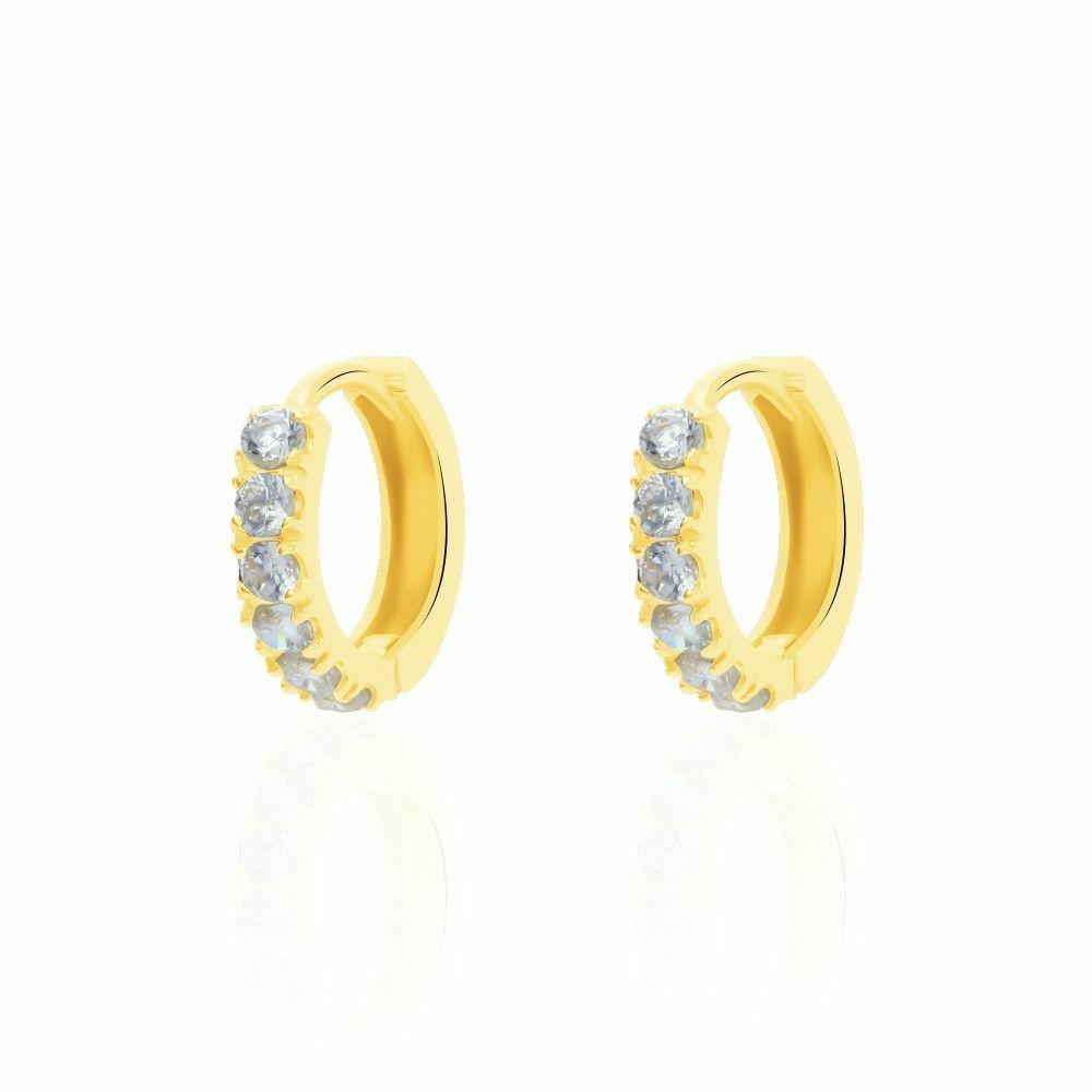 orecchini cerchio zirconi colorati oro giallo donna