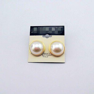 orecchini clip dorato grandi pulci mezzo perle