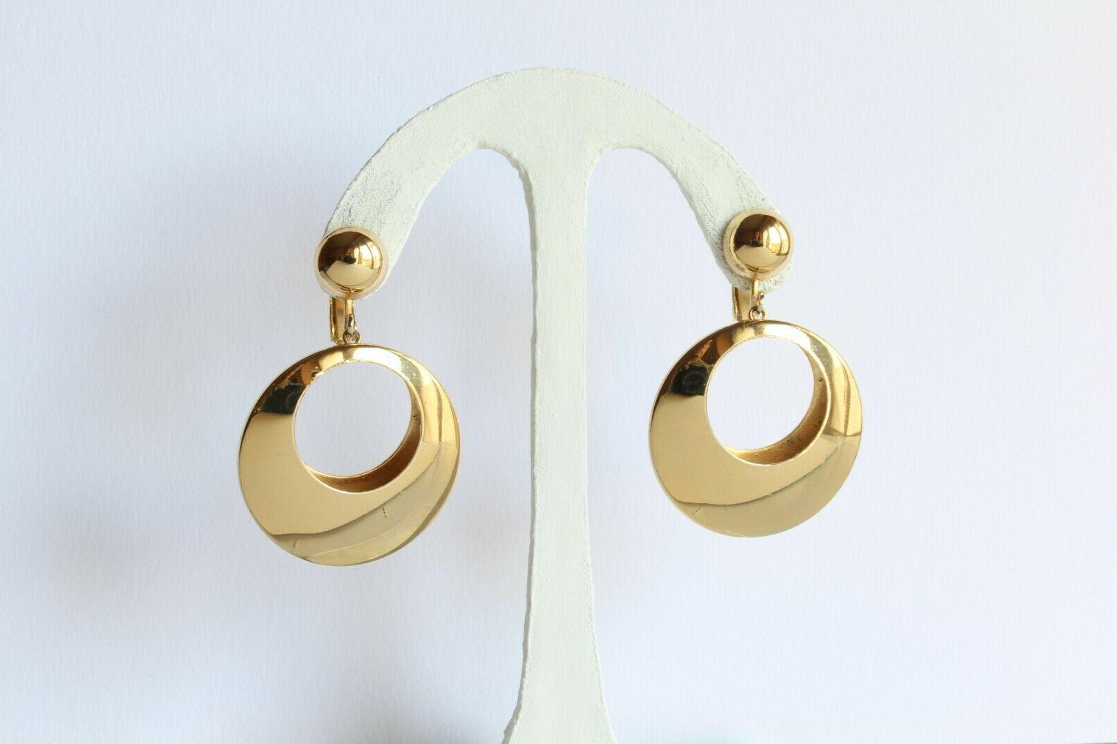 orecchini clip pendenti dorati anni 70 bigiotteria