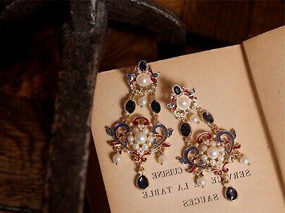 orecchini clip pinza nonperce grandi lampadario perle