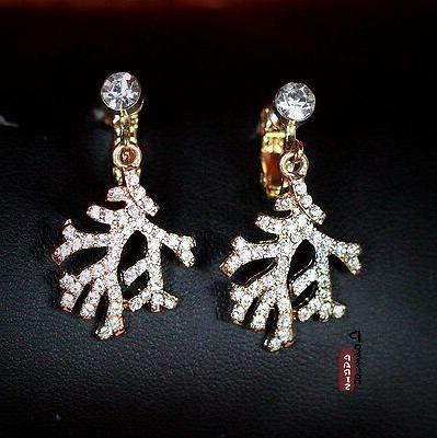 orecchini clip ramo finti antico stile originale