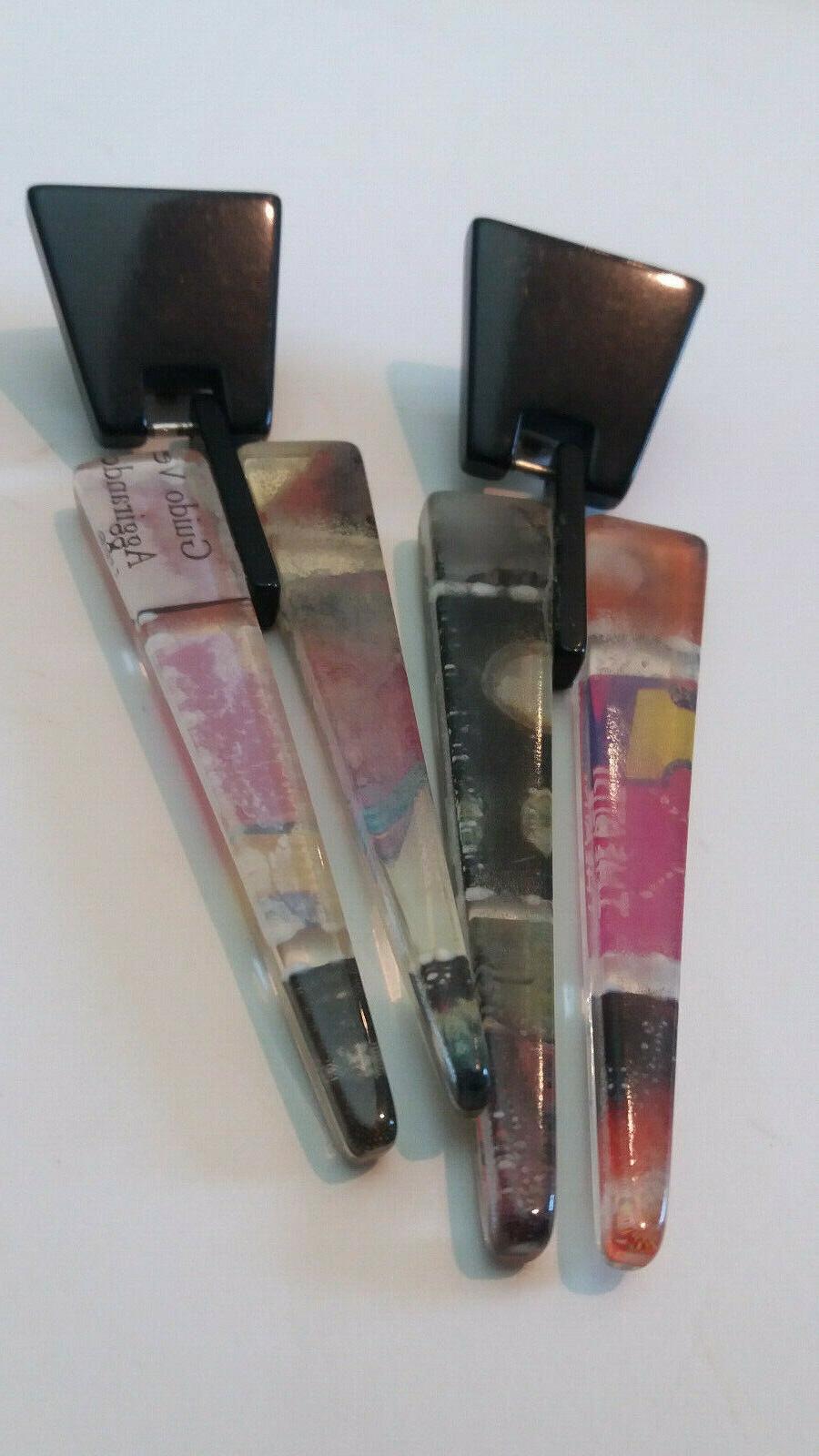 orecchini clip vintage acrilico design geometrico