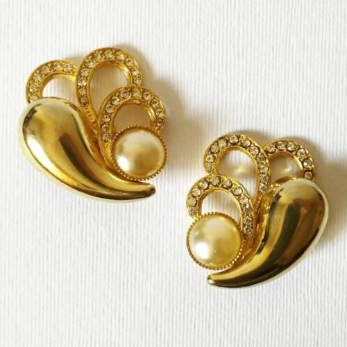 orecchini clip vintage anni 80 metallo dorato