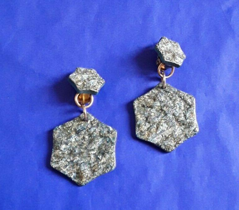 orecchini clip vintage bigiotteria anni 60 blu