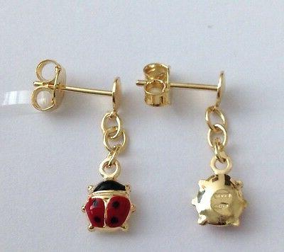 orecchini coccinelle in oro 9kt 9kt solid