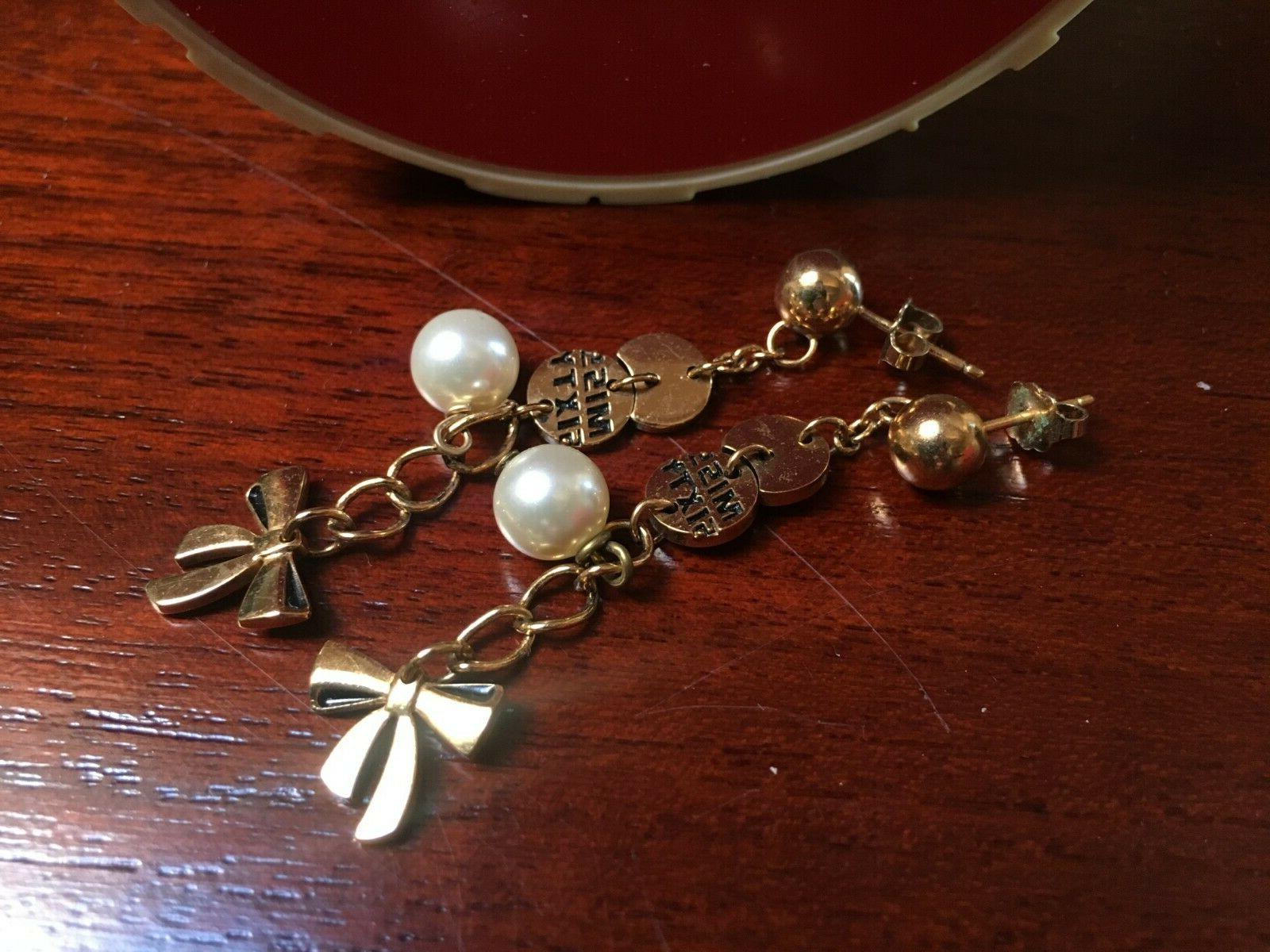 orecchini color oro con perla sintetica originali