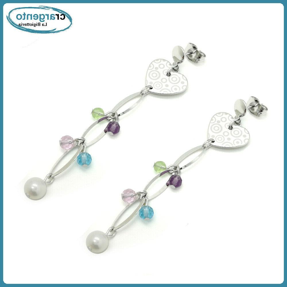 orecchini colorati donna pendenti bigiotteria con perle