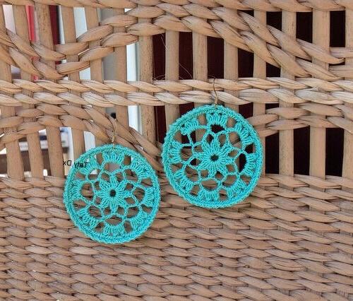 orecchini colore verde tiffany diametro 6 cm