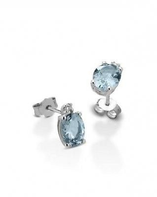 orecchini con acquamarina e diamanti in oro