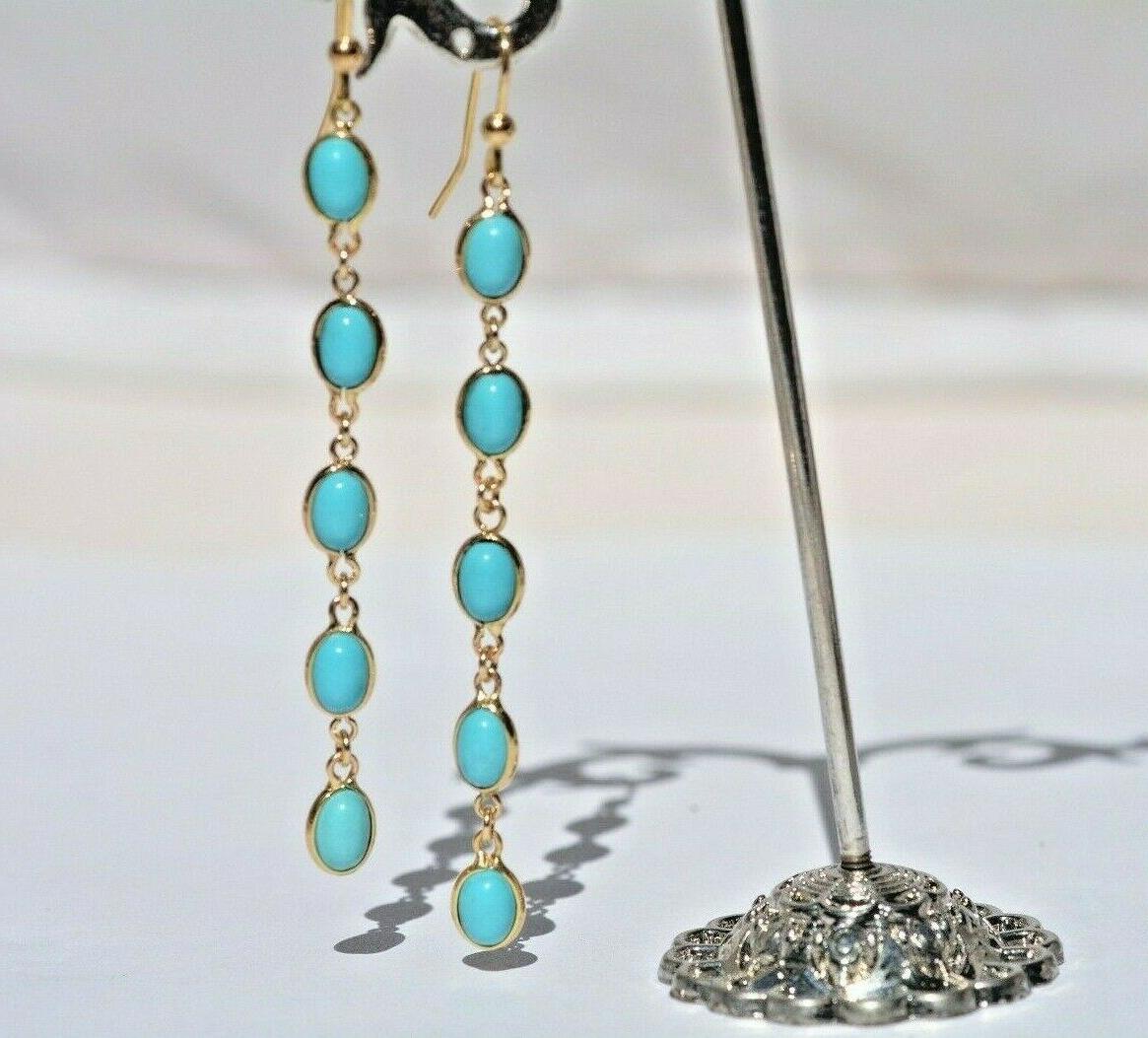 orecchini con cabochon turchese oro giallo 18