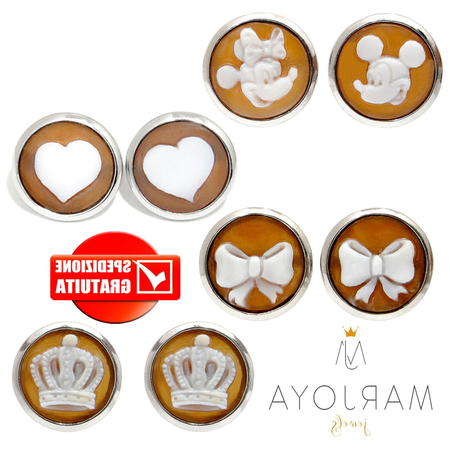 orecchini con cammei in argento 925 lobo