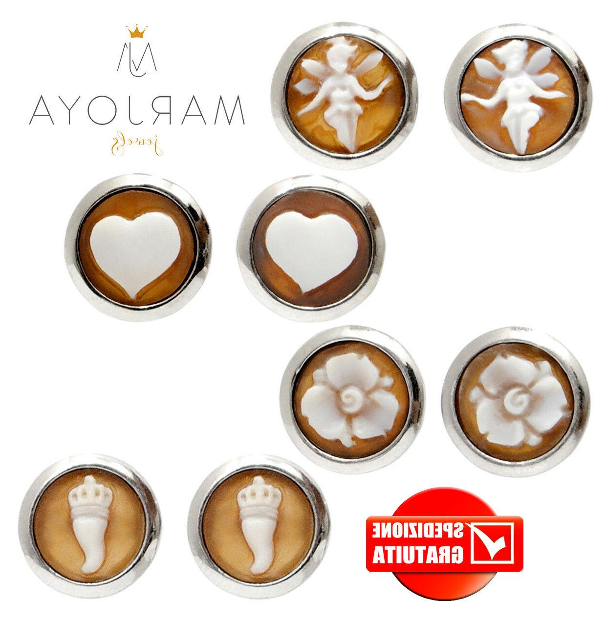 orecchini con cammei in argento 925 tondi