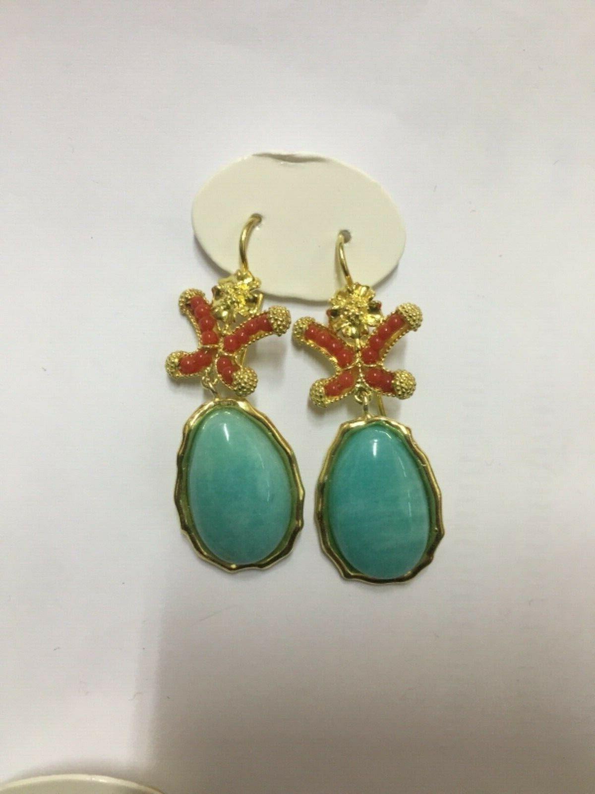 orecchini con corallo e pietre semi preziosi