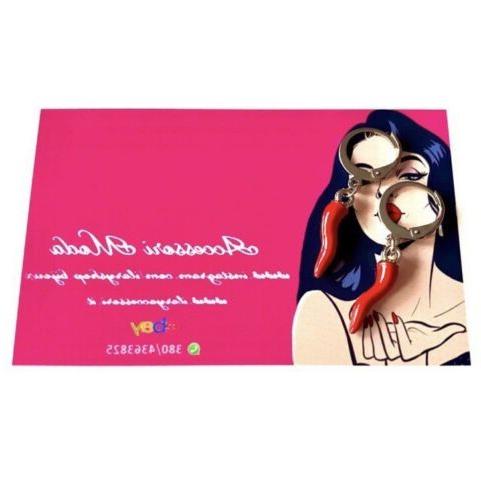 orecchini con cornetto rosso portafortuna pendente cerchiett