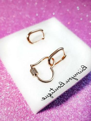 orecchini con cuore color oro a clip