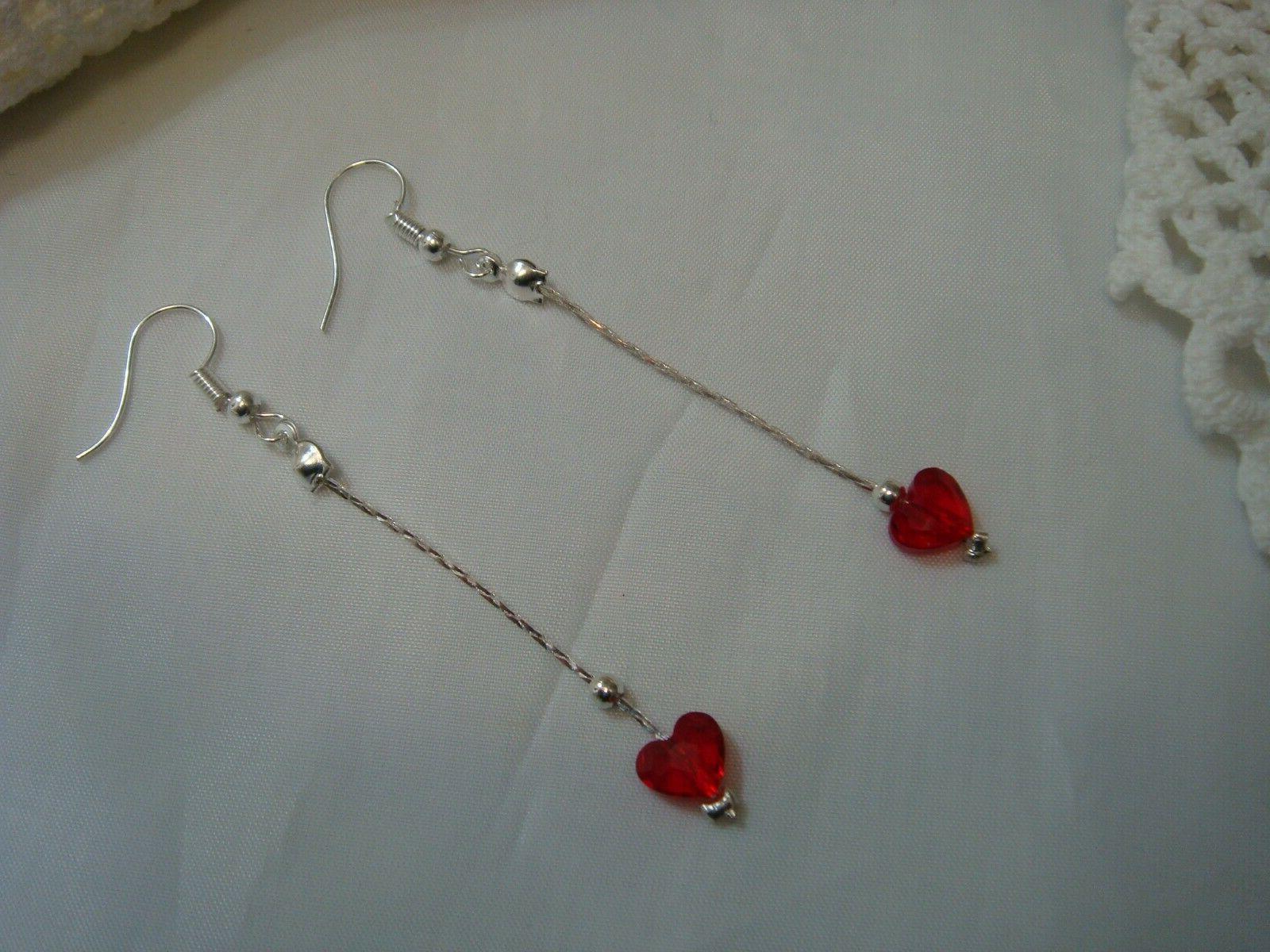 orecchini con cuoricini swarovski rossi art 574