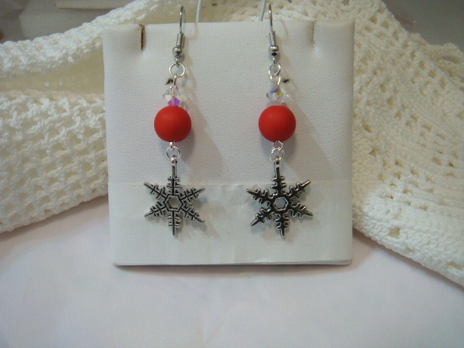 orecchini con fiocchi di neve e swarovski