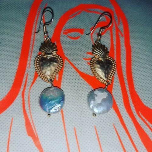 orecchini con gancio in argento e perla