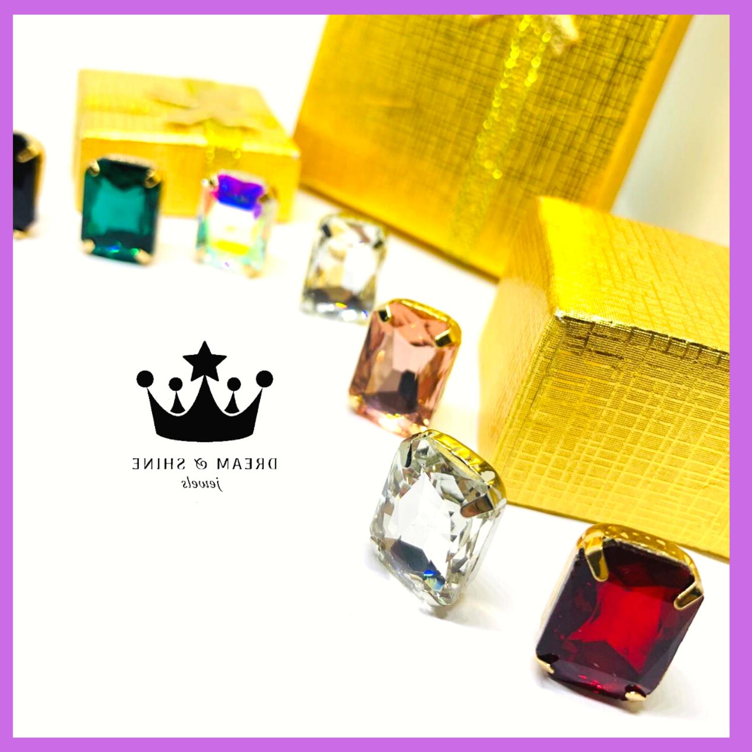 orecchini con gemme zirconi pietre colorate donna