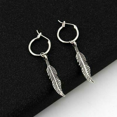 orecchini con pendente piuma per uomo a