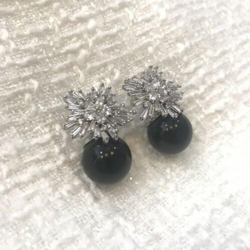 orecchini con perla nera