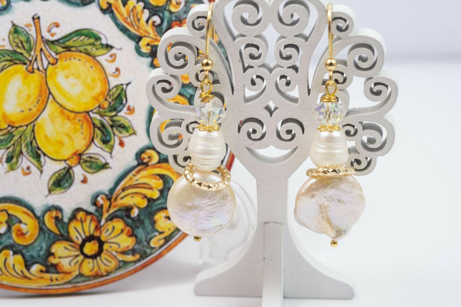 orecchini con perle mabe naturali e perle