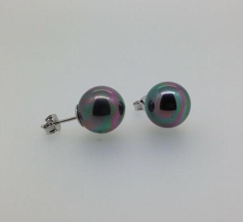 orecchini con perle nere 12 mm in