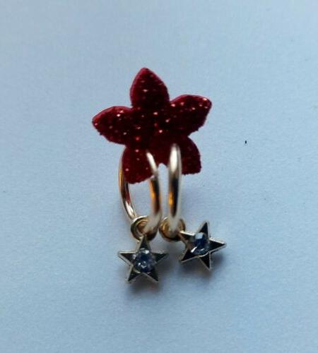 orecchini con piccole stelle e strass color